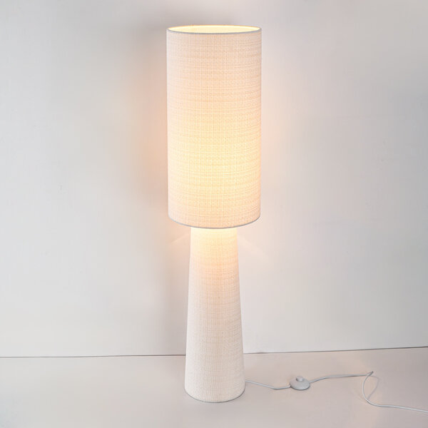 Lampadaire moderne Lumo de style japonais blanc - tissu