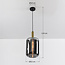 Suspension 1 lumière Sofito - noir, doré et verre fumé