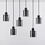 Suspension 6 lumières Palaio - noir et verre fumé