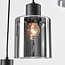 6-lichts hanglamp Palaio - zwart en smoke glas