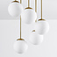 5-lichts plafondlamp Carat - goud en melkwit glas