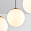 Plafonnier 5 lumières Carat - or et verre blanc opalin