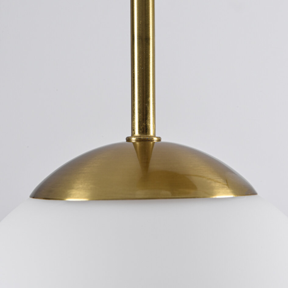 Ronde plafondlamp goud met melkwit glas, 5-lichts - Carat