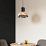 Klassieke hanglamp met zwart en amber glas - Paris