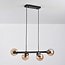 4-lichts moderne hanglamp Saba - zwart en rookglas