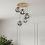 5-lichts plafondlamp Carat - goud en smoke glas