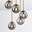 Plafonnier rond or avec verre fumé, 5 lumières - Carat