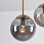 Plafonnier rond or avec verre fumé, 5 lumières - Carat