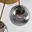 Plafonnier rond or avec verre fumé, 5 lumières - Carat