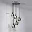Suspension Glendale 5 lumières - verre fumé