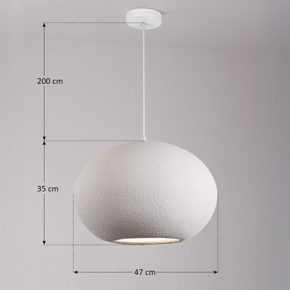 Suspension moderne Wabi Sabi effet pierre Sora Ø47 cm - blanc