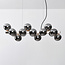 Suspension Sunita 16 lumières en verre fumé à effet miroir - doré