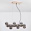 Suspension Sunita 16 lumières en verre fumé à effet miroir - doré