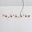 Suspension Sunita 16 lumières en verre transparent - doré