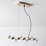 Suspension Sunita 16 lumières en verre transparent - doré
