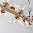 Suspension Sunita 16 lumières en verre transparent - doré