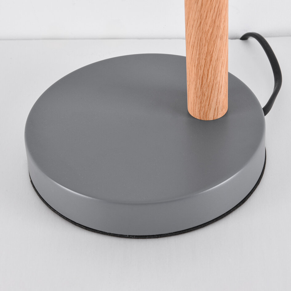 Lampe de table avec abat-jour inclinable et détails en bois - Cally