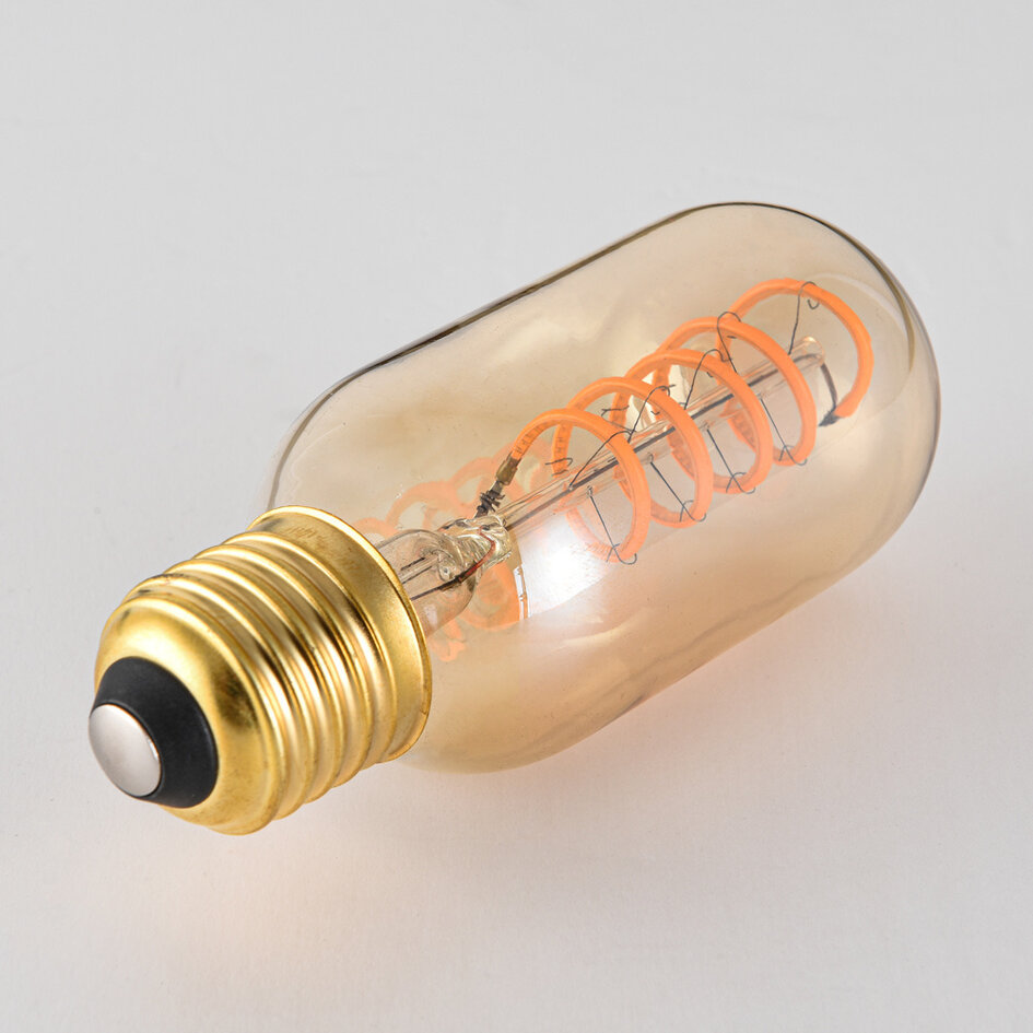 LED filament buislamp van 4W, 2200K, amber glas met spiraal - dimbaar