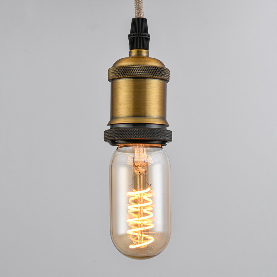 LED filament buislamp van 4W, 2200K, amber glas met spiraal - dimbaar