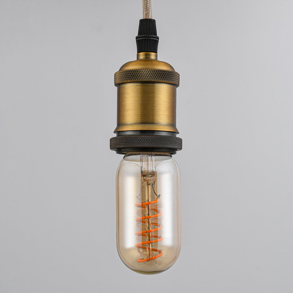 LED filament buislamp van 4W, 2200K, amber glas met spiraal - dimbaar