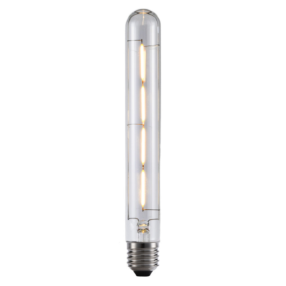 Lampe tube E27 dimmable verre clair avec filament 4W 2700K, 22.5 cm