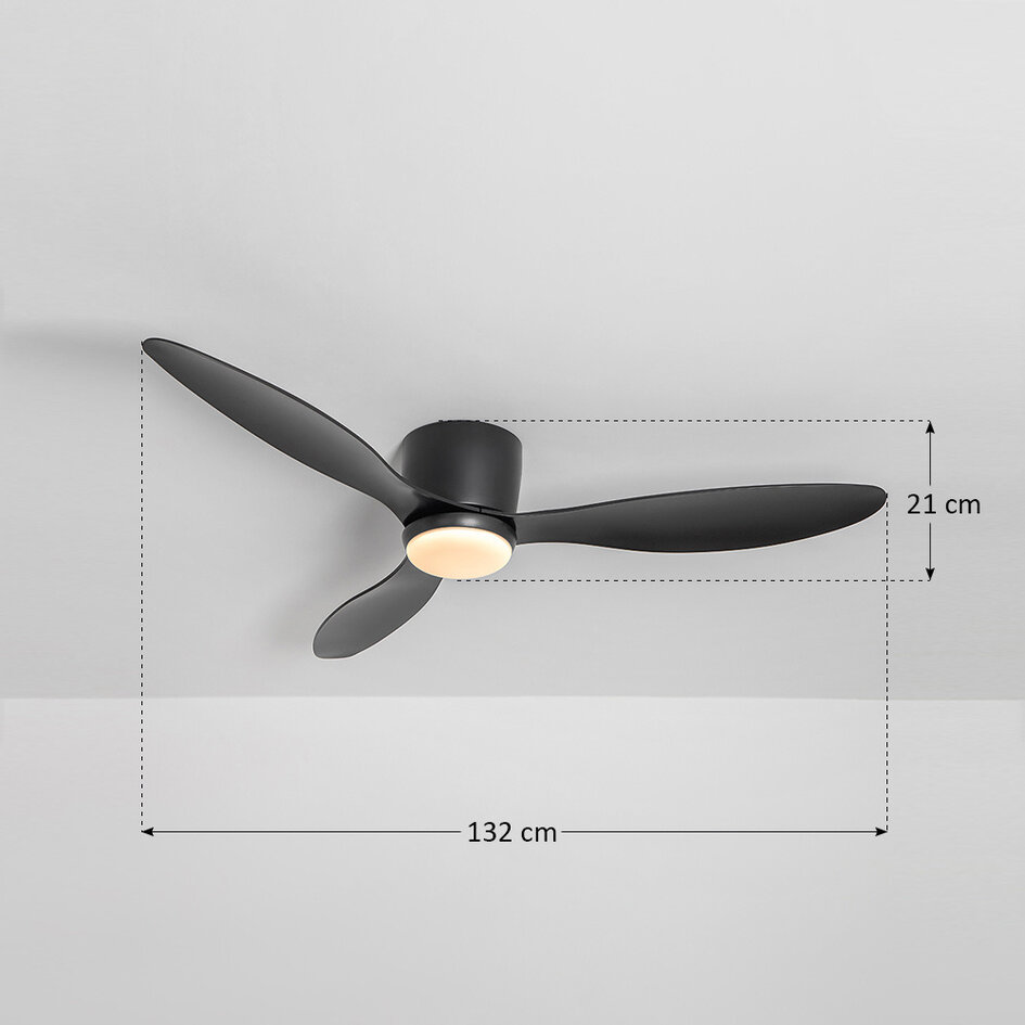 Ventilateur de plafond été/hiver Circo noir avec température de couleur réglable