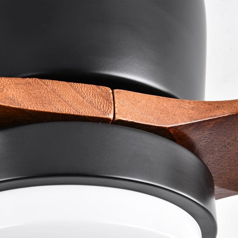 Ventilateur de plafond été/hiver en bois avec température de couleur réglable - Flux