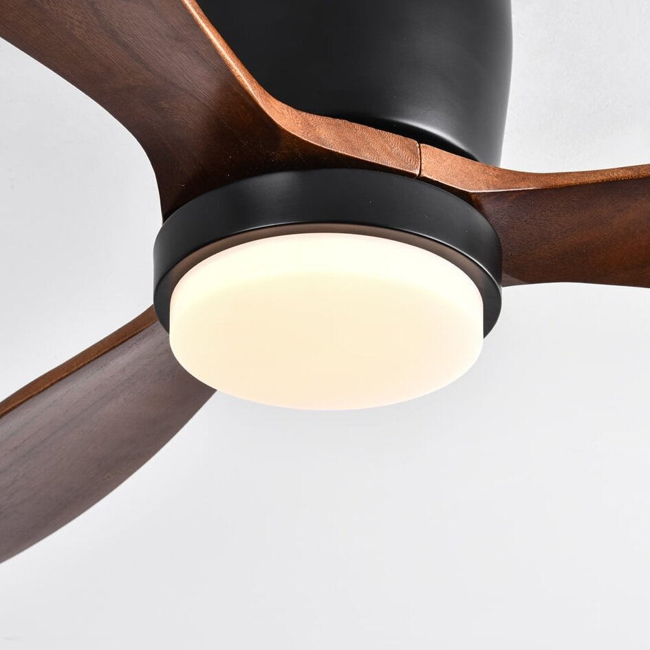 Ventilateur de plafond Flux été/hiver avec température de couleur réglable - effet bois