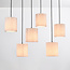 Lampe suspendue à 6 lumières avec abat-jour en tissu beige - Fold