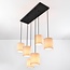 Lampe suspendue à 6 lumières avec abat-jour en tissu beige - Fold