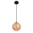 Hanglamp Sila Ø25 cm met geribbeld glas - amber