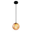 Hanglamp Sila - amber geribbeld glas