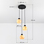 3-lichts hanglamp mat zwart met marmerlook - Marmore