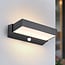 Applique murale extérieure Onyx avec détecteur - noire avec LED intégrée