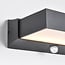 Applique murale extérieure Onyx avec détecteur - noire avec LED intégrée