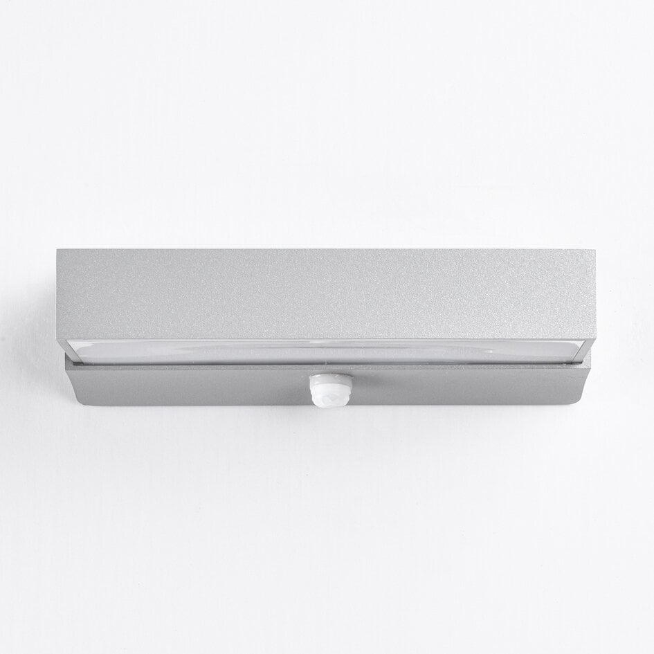 Applique murale extérieure Onyx avec détecteur - argent avec LED intégrée