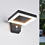 Moderne solar wandlamp buiten met sensor Pablo - zwart