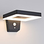 Moderne solar wandlamp buiten met sensor Pablo - zwart