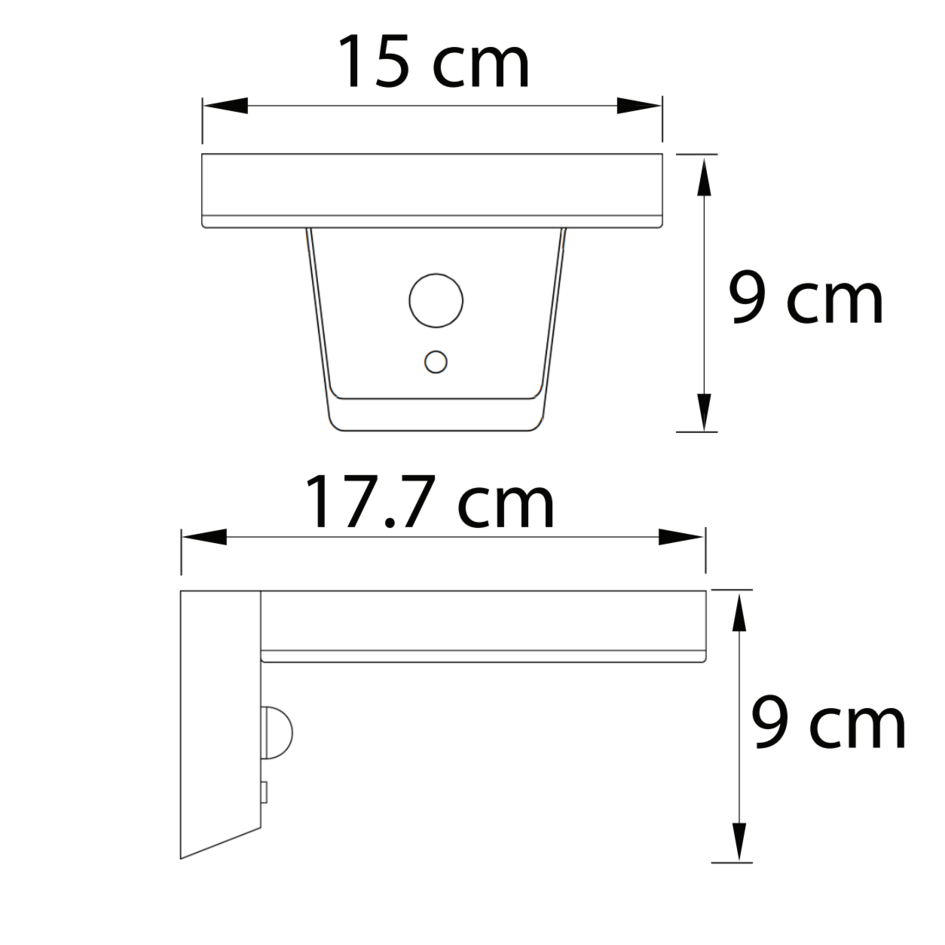 Moderne solar wandlamp buiten met sensor Pablo - zwart