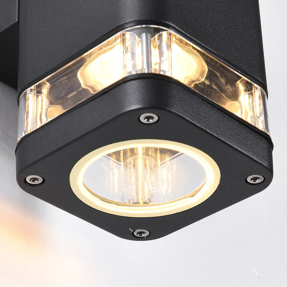 Zwarte wandlamp buiten Mario, tweezijdig