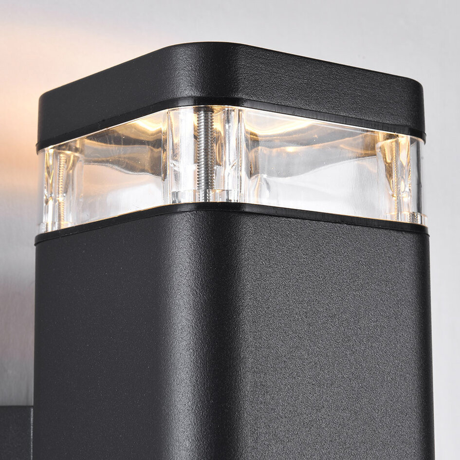 Zwarte wandlamp buiten Mario, tweezijdig