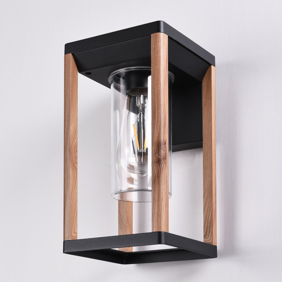 Wandlamp voor buiten in houtoptiek - Pancha