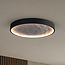 3-staps dimbare plafondlamp zwart met grijs steeneffect Ø40, 18W
