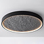 Plafondlamp zwart Cercul met 3-staps dimbare LEDs en grijs steeneffect, Ø60 cm, 29W