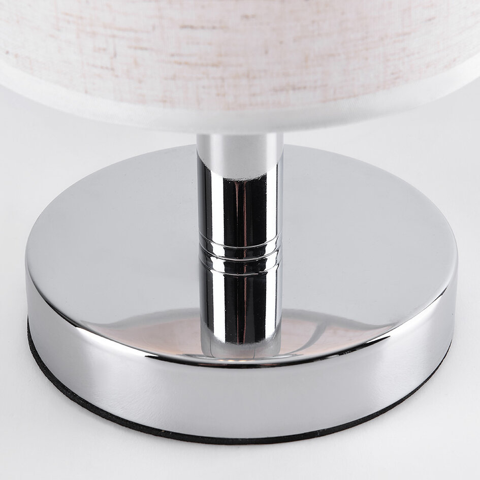 Lampe de table classique en métal avec abat-jour en tissu - Utrecht