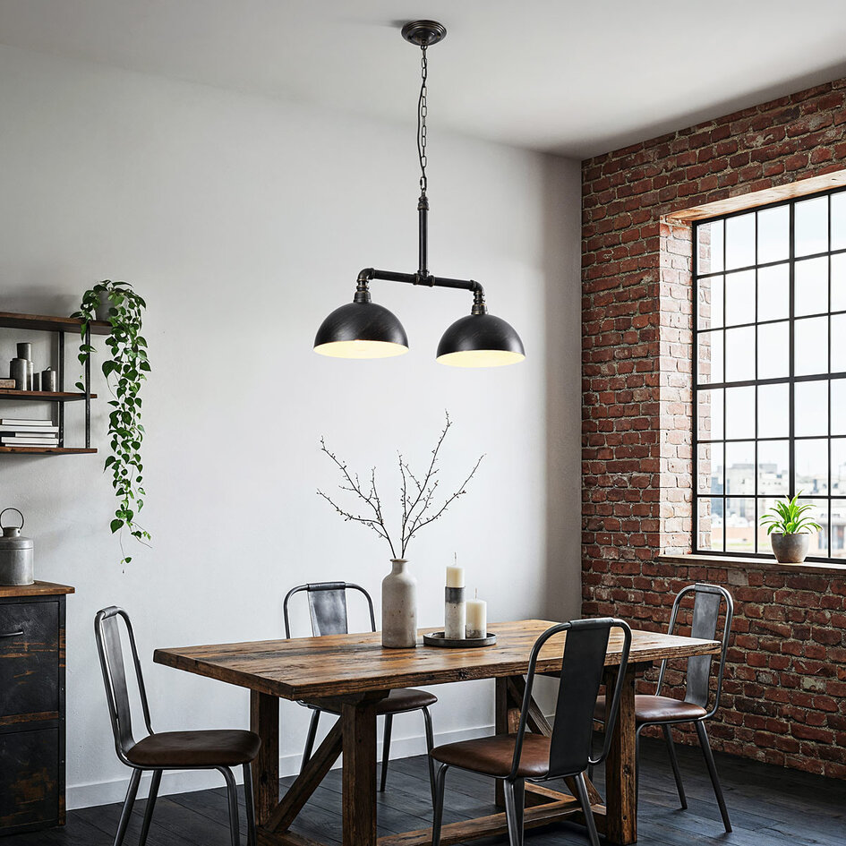 Industriële hanglamp zwart met brons – Libra