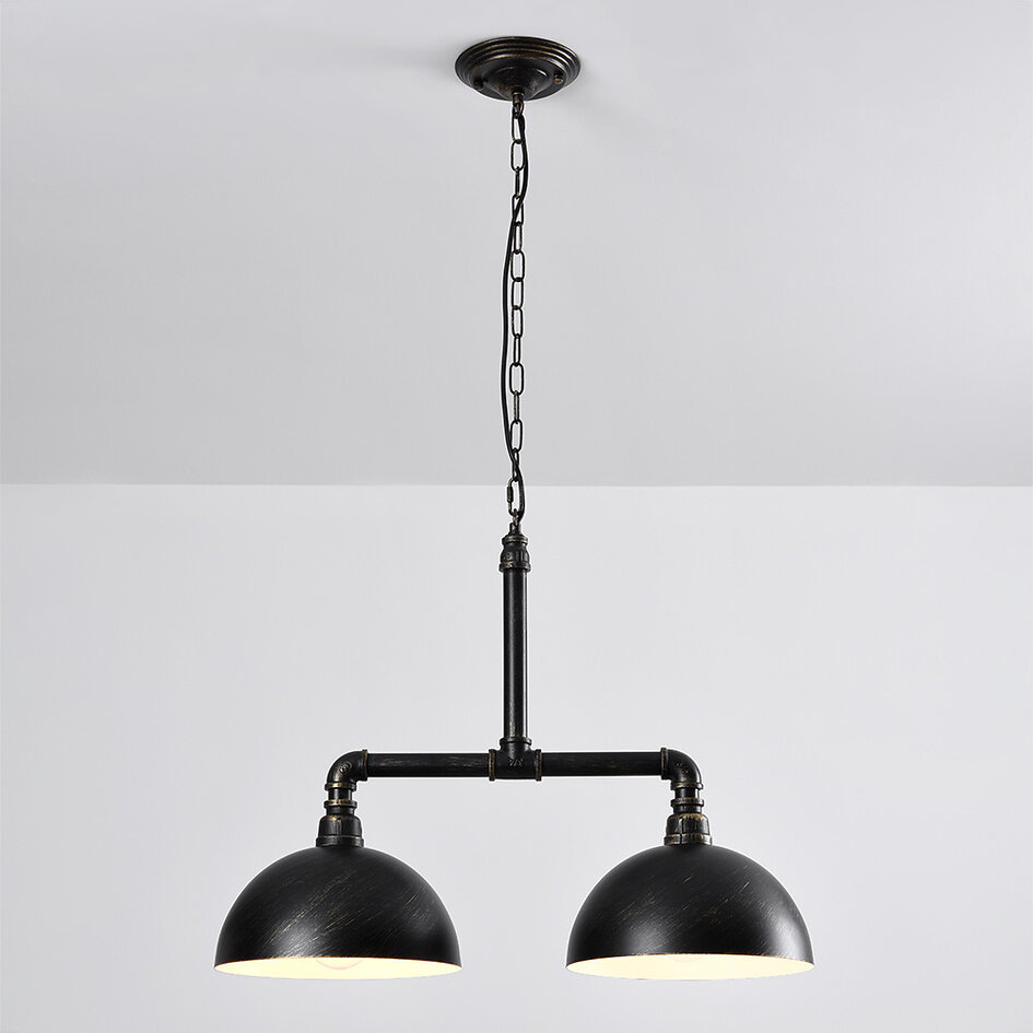 Industriële hanglamp zwart met brons – Libra