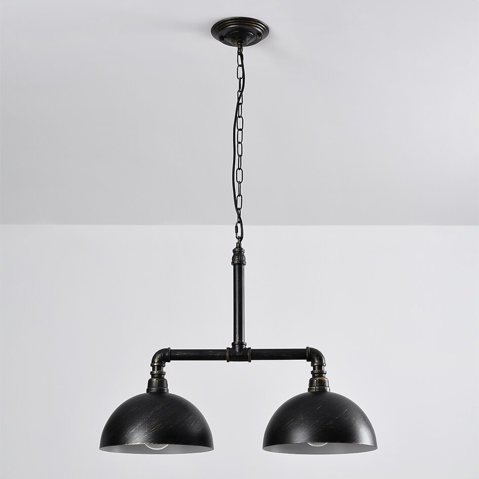 Industriële hanglamp zwart met brons – Libra
