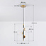 Suspension Nisrin 3 lumières en verre transparent - noir et doré