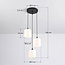 Suspension 3 lumières avec verre blanc laiteux - Kezia